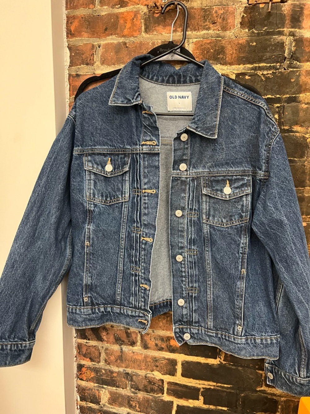 Old Navy Dark Blue Denim Jacket with Button Front